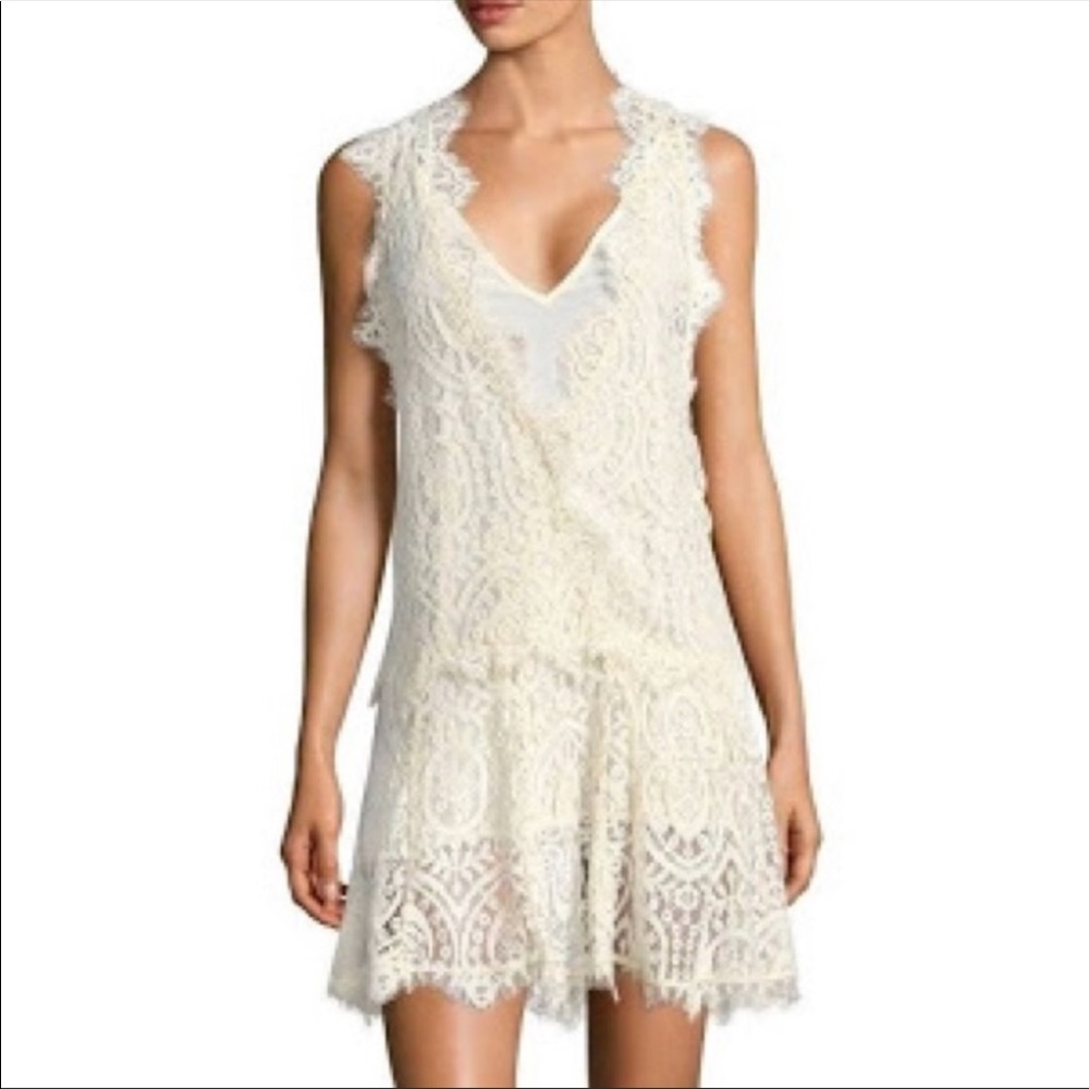 Free People white sleeveless lace dress